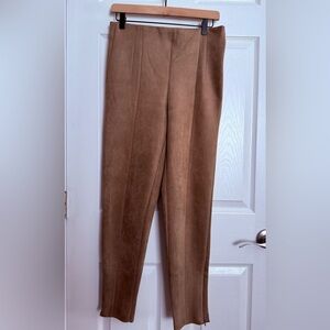 Zara Women's Faux Suede Tan Trousers